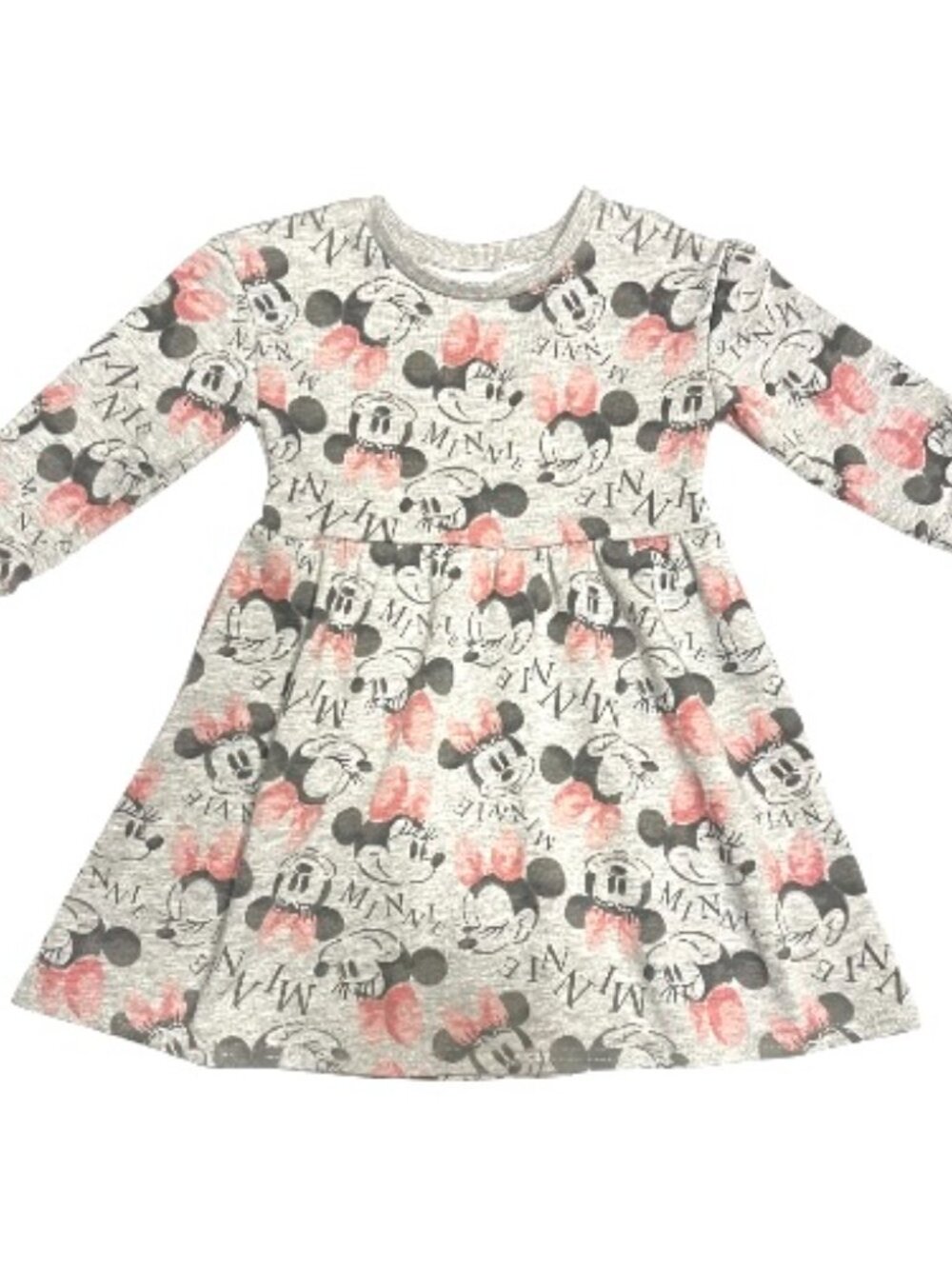 Disney Junior Girl's Minnie Mouse Long Sleeve Dress Soft Gray Size 5T